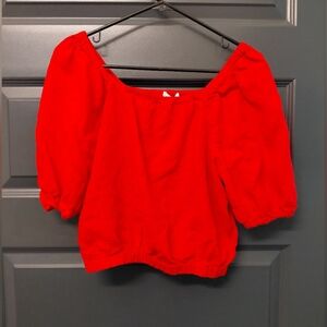 The Drop Linen Red Women's Blouse Sz S